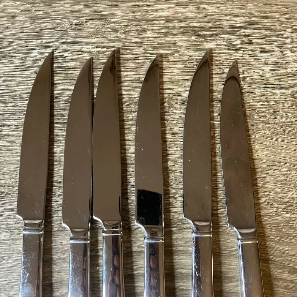 Reed & Barton Lot Of 6 Harvest Bouquet Stainless Steel Steak Knives Replacement